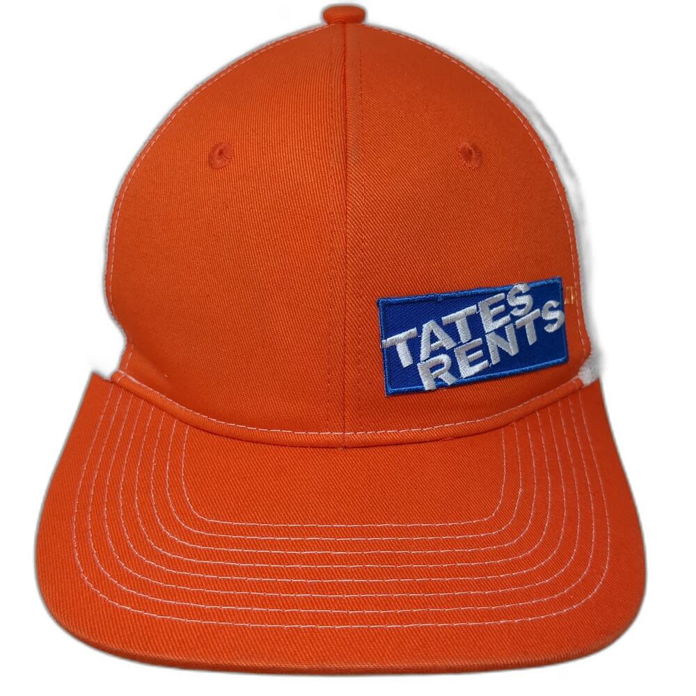 Port Authority Trucker Hat Orange One Size Tates Rents Patch Mesh Snapback Cap